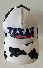 Texaz Grill VTG Hat SnapBack White Black Cow Steer Print Terry Cloth Headband