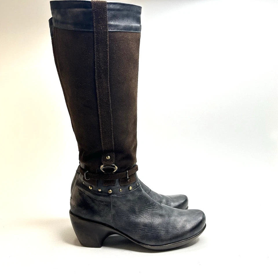 Usado en Excelente Condición Naot Gratify Cuero Marrón Hachís Gamuza Ecuestre Montar Botas Altas 41 EE. UU. 11 Foto 2 de 4