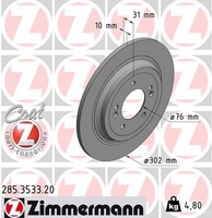 2X Zimmermann Bremsscheibe Coat Z 285.3533.20 FüR KIA Sportage QL Hyundai Tucson