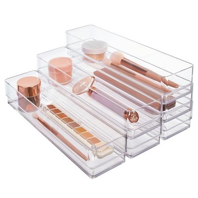 SimpleSort 6-Piece Stackable Clear Drawer Organizer Set | 12'' x 3'' x 2'' Recta...