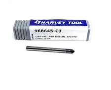 Harvey Tool 1/8" x 90 Degree 3FL Solid Carbide ALTiN Chamfer Mill 96845-C3