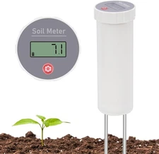 Digital Soil pH Meter, Industrial Grade Soil pH Tester with Calibration-Free LCD