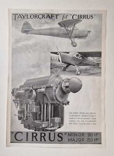 TAYLORCRAFT 'Cirrus' Aircraft Engine - 1941 Vintage Aviation Advert