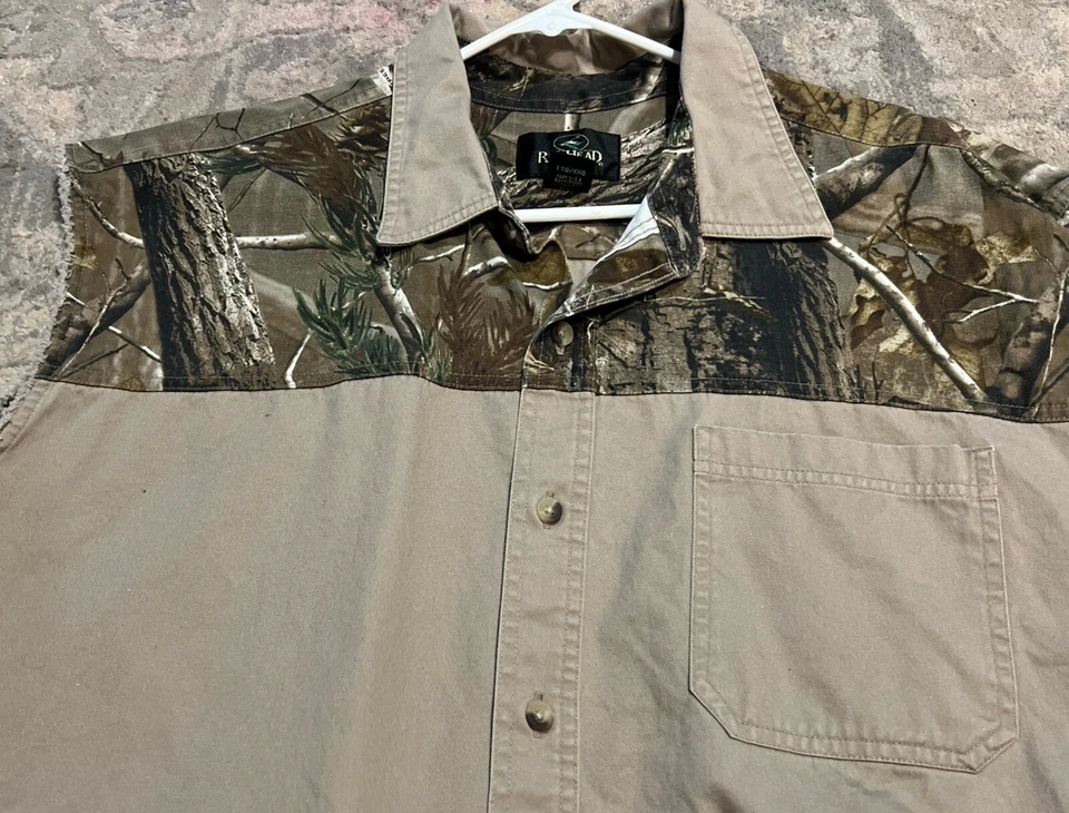 RedHead Sleeveless Button Up Shirt Mens Sz 2XL XXL Camo Khaki Cotton - Image 2 of 4