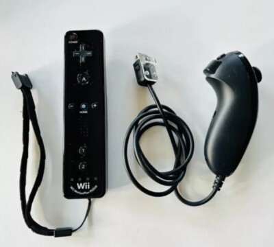 Official Nintendo Wii Remote Motion Plus Controller OEM Black Nunchuck  Wiimote