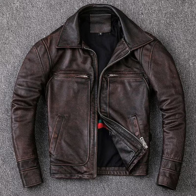 Menista Custom Brown Lambskin Motorcycle Biker Slim Fit Leather Jacket for Men |