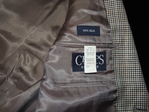 Ralph Lauren Chaps men's pure 100% Silk jacket coat 44 Long NEW! - Picture 7 of 8