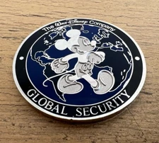 Walt Disney Global Security Challenge Coin Mickey Mouse Blue Silver Black