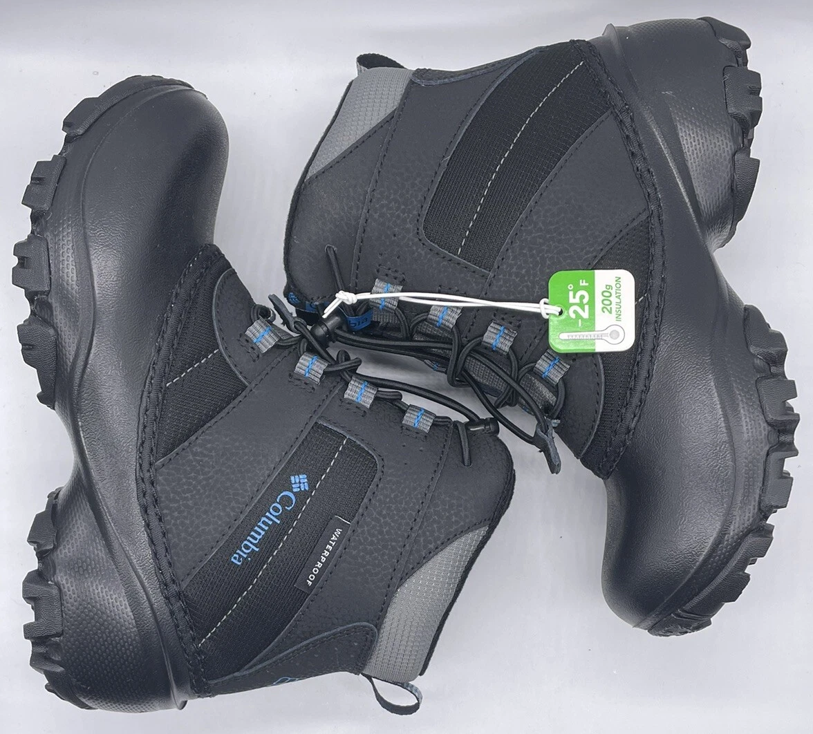 Columbia Youth Rope Tow III Waterproof 200g Boots Black BY1322-010 Size 2 NWOB