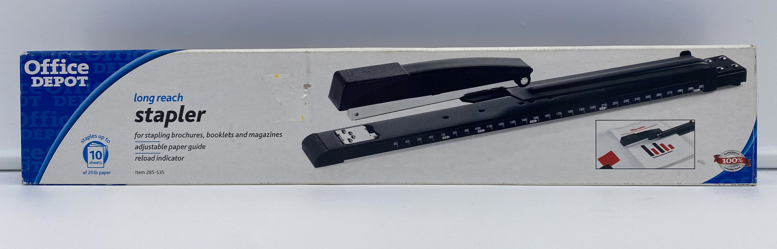 Office Depot Long Reach Stapler for 10 Sheets New In Box-image