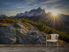3D Mountain Sunshine Sky Landscape Wallpaper ...
