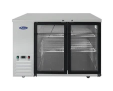 Atosa MBB48GGR 48" Two Section Back Bar Cooler with Glass Door, 13.4 cu. ft. NSF