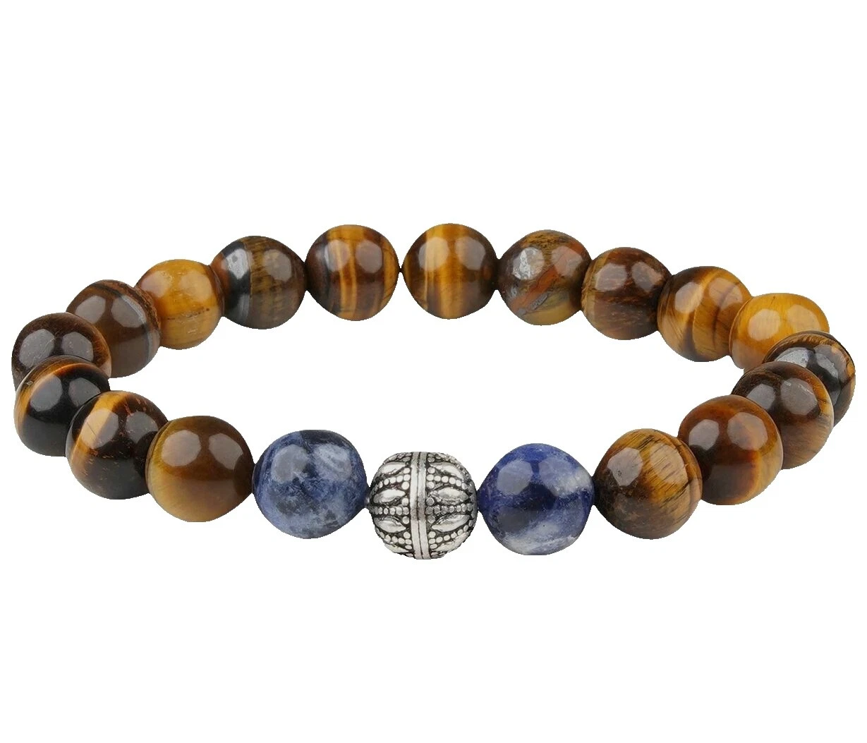Ювелирные изделия для мужчин Tiger's Eye посеребренные камни