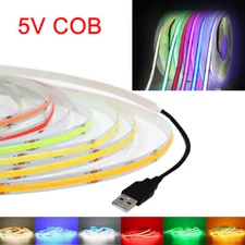 USB 5V 1-5m COB Strip Lights Tape Flexible Lamp Bar TV Background Car led Light