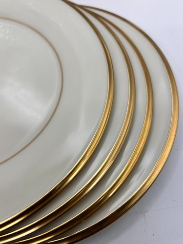 4 - Platos de ensalada vintage LENOX China marfil eterno borde dorado 8,25" hechos en EE. UU. - Imagen 3 de 5