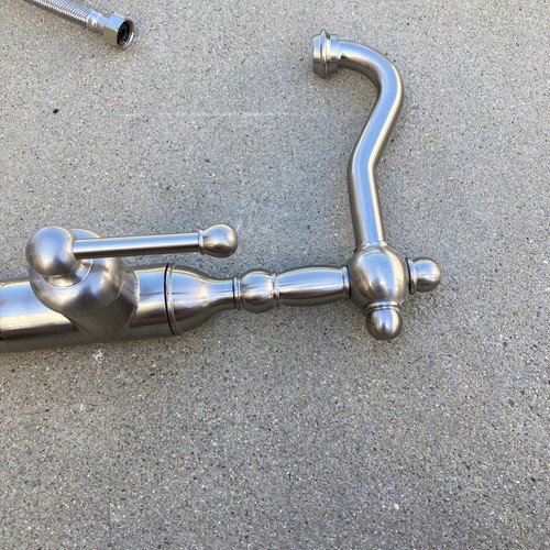 Stainless Steel Hot/Cold Faucet With Shuttable Drain. Includes Mount Hardware - Picture 3 of 10