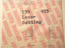 Elgin 925 - Part 138 - Setting Lever - Factory Watch Replacement / Repair Part