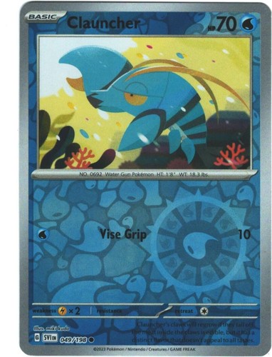 clauncher pokemon card value Pokémon Clauncher Holo Illustration Rare Card 205/198 Scarlet & Violet Base  Set