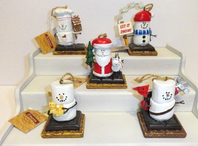New Original S'mores Christmas Ornaments Santa Gingerbread Snowman Cat Golf