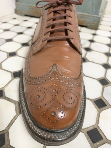 Hanover Vintage Wingtip Longwing Shell Brown Oxford Blucher 10.5 D Goodyear - Picture 5 of 12