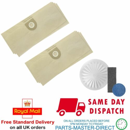 FITS VAX 121 ORANGE TANK TYPE VACUUM CLEANER DUST BAGS 10 PACK WITH FILTER KIT - 第 1/10 張圖片