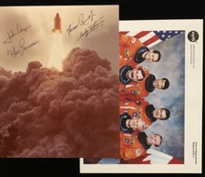 STS-77 PARTIAL CREW AUTOGRAPHED HAND SIGNED PHOTO & BONUS MISSION CREW LITHO