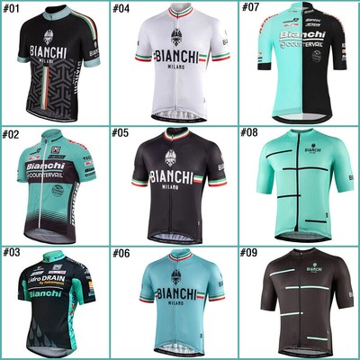 Fahrrad Trikots Herren Kurzarm Trikot BIANCHI Fahrrad-Shirts MTB Jersey Radsport