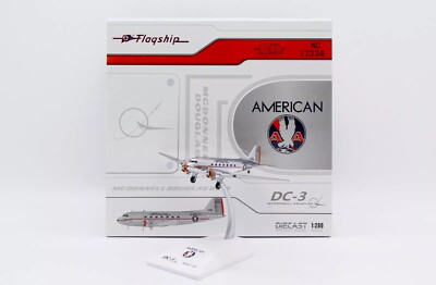 JC Wings 1:200 American Airlines DOUGLAS DC-3 Diecast Aircraft Model NC17334
