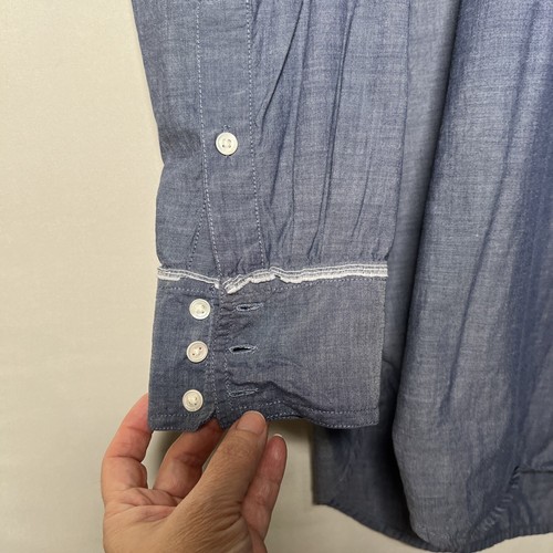 JCrew Women's Shirt dress Chambray L Pocket Long Sleeve 1/2 Buttons 100% Cotton - Picture 9 of 14