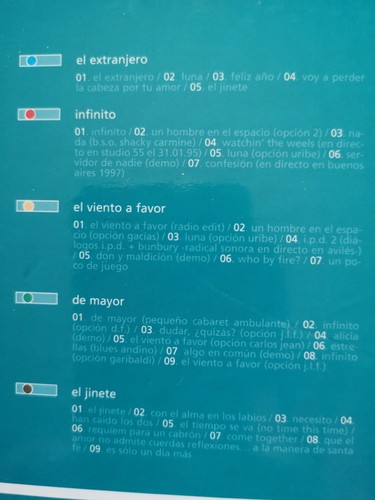 BUNBURY (5CD EP) BOX SINGLES: Extranjero-infinito-viento a favor-de mayor-jinete - Imagen 8 de 22