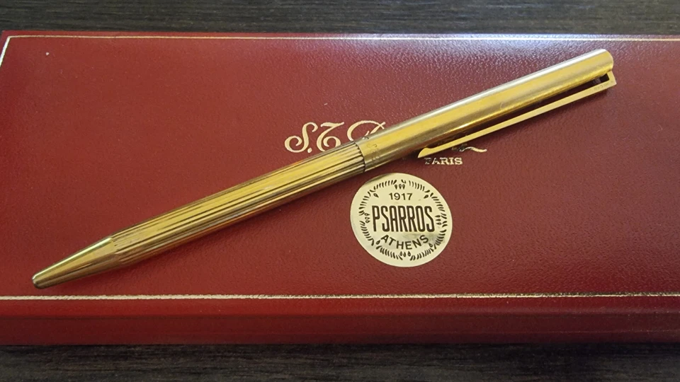 Sterling Silver 925 S.T Dupont Paris Gold Plated Chinese Laquer Ballpoint Pen. - Image 3 of 4