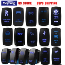 5/7 Pins Blue LED Light Bar Control Rocker Toggle Switch For ATV UTV ARB Carling