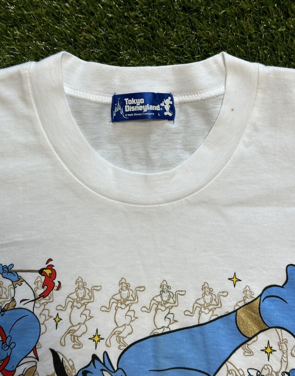Disney - やーん❤️ Vintage 90s Tokyo Disneyland Aladdin Genie Print T-Shirt