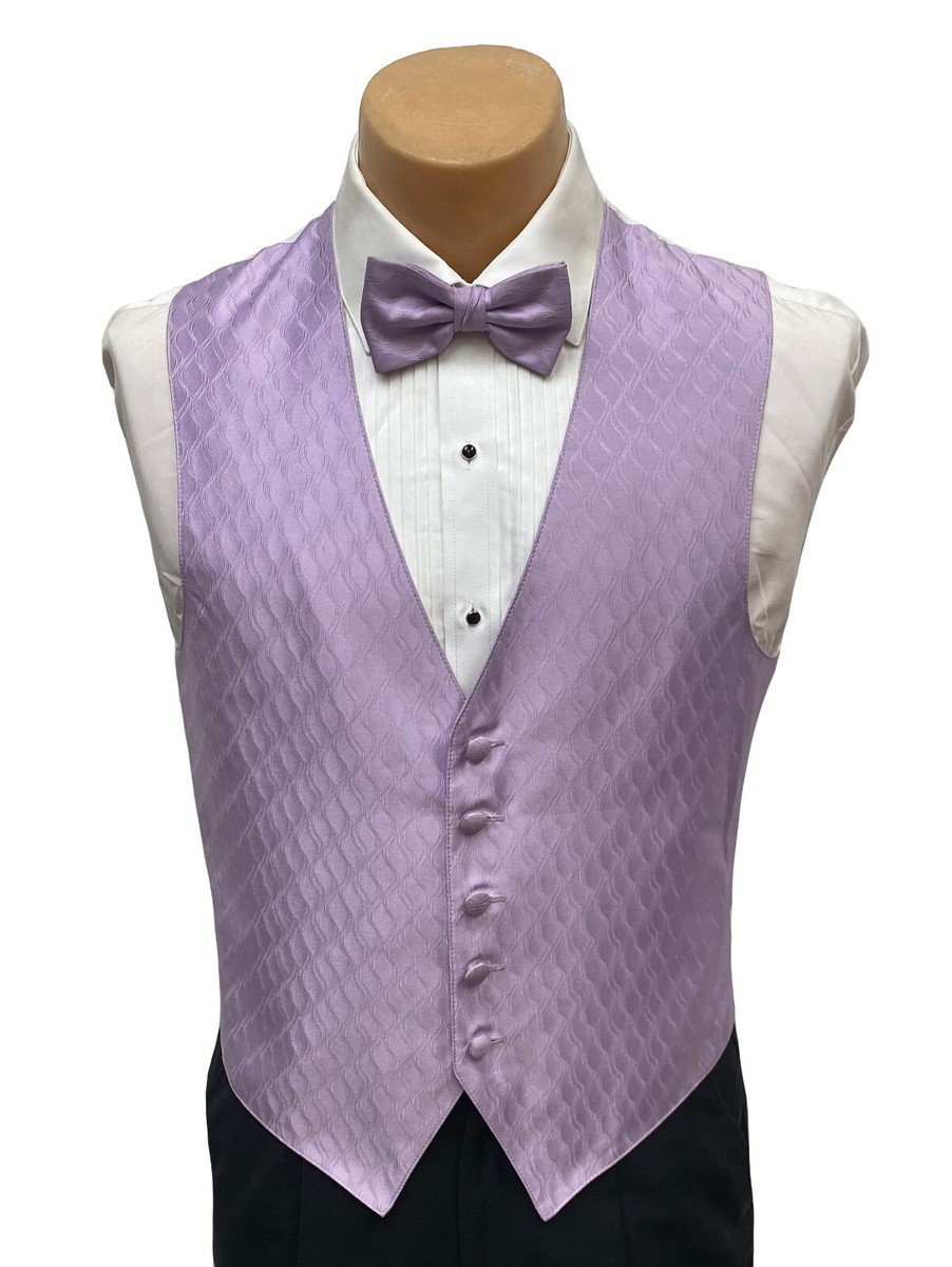 Men's Lilac Light Purple Tuxedo Vest with Choice of Tie Fullback Wedding  Prom