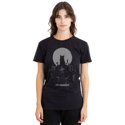Pet Semetary Cat With Tombstones Damen T-Shirt S-2XL, schwarz