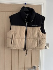 Missguided colour block Black And nude puffer Gilet Women Size 14