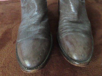 Nonquil Ostrich Kangaroo Top Leather Cowboy Boots Little display picture 2