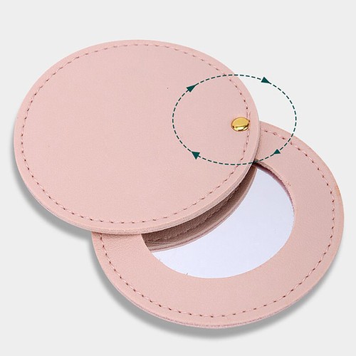 Compact Mirrors Unbreakable Stainless Steel Mirror With PU Leather Makeup Mi _wa - Picture 7 of 19