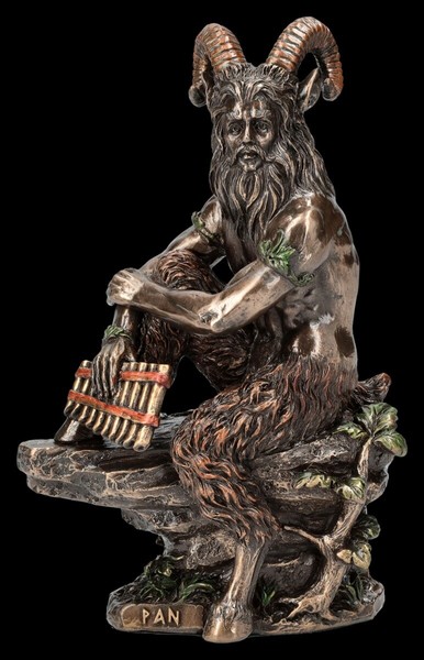 Pan Dekofigur - Griechischer Gott Mit PanflöTe - Mythologie GöTterfigur-image