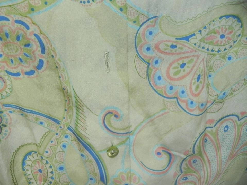 Camisa Tommy Bahama Mujer Mediana Abotonada Hawaiana Paisley Damas Foto 4 de 4