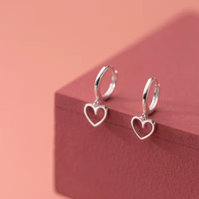 925 Sterling Silver Huggie Heart Hoop Earrings Women Girls Jewellery Gift UK