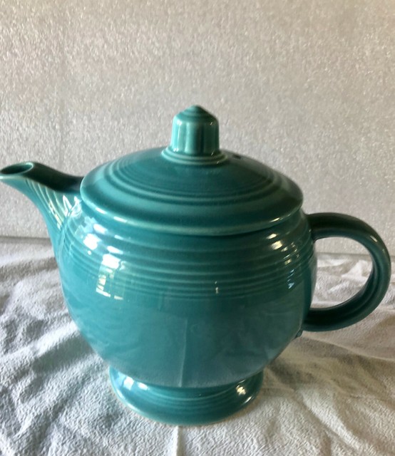 Vintage Fiestaware Turquoise Medium Teapot Fiesta Blue C Handle Tea Pot