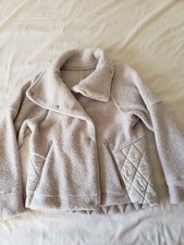 Lululemon Show Me The Sherpa Wool Silk Blend Quilted Panel Gray Jacket Size 4