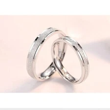 Gorgeous Simple unique Anniversary Promise Band For Couple In 10K White Gold