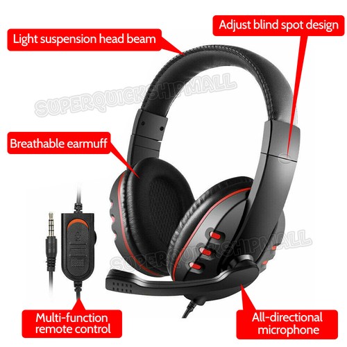 Gaming Headset Wired Headphones with Mic Fit For Xbox PS4 PS5 Nintendo Switch - Picture 2 of 9