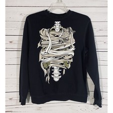 Halloween Joe Boxer Skeleton Boys Sweatshirt Sz XL 14/16 Black Long Costume