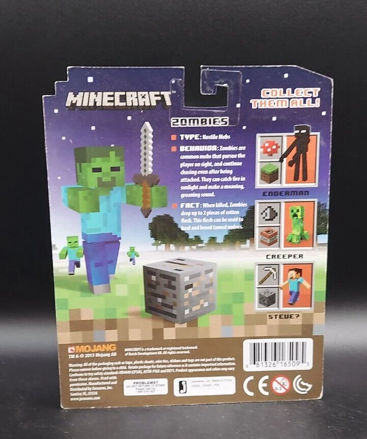 Figura de acción Jazwares Minecraft Overworld Core Zombie con accesorio Foto 2 de 2