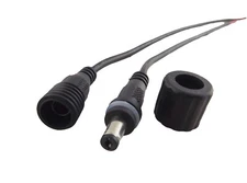Black LED Strip DC Power 5.5mm x 2.1mm Male & Female Waterproof Connector Cable