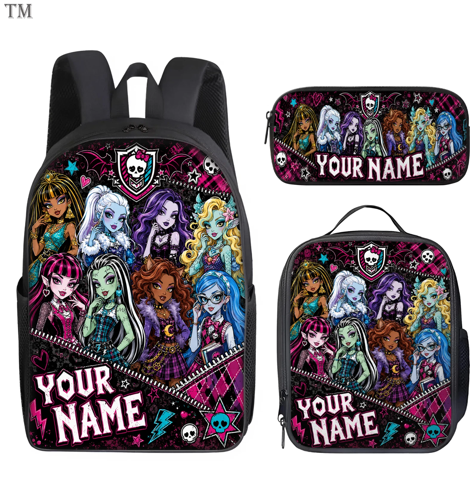Personalized Monster High School Bag Set, 3-Piece Backpack