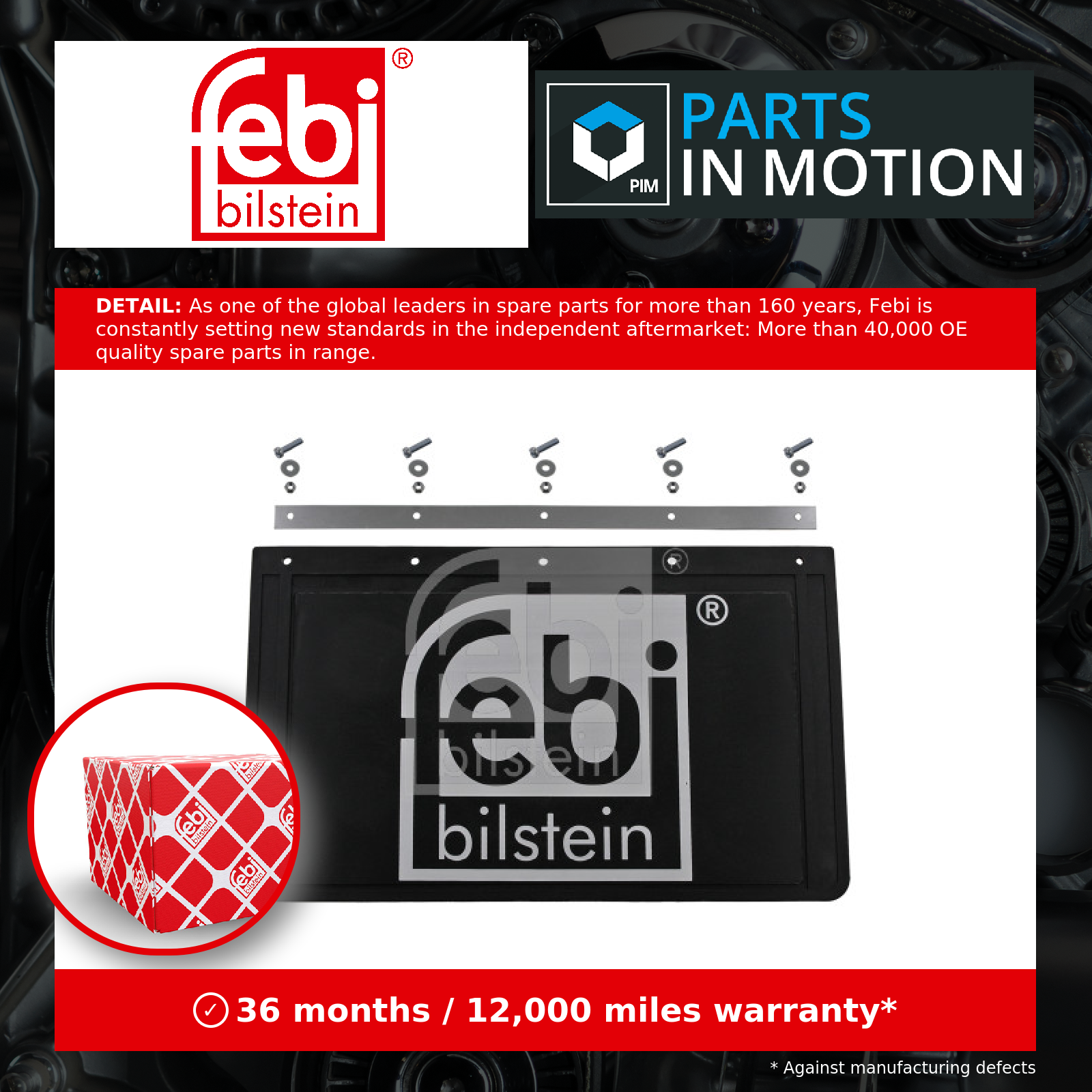 Pair of CV Truck Lorry mud flaps with fixings 300x500 Febi 30805 Brand New